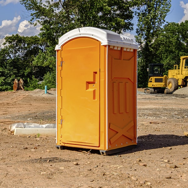 how often are the porta potties cleaned and serviced during a rental period in Defiance